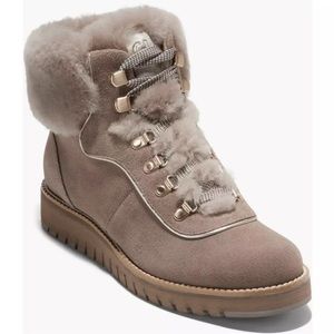 NEW Cole Haan ZeroGrand Explore Upstate Waterproof Shearling Hiking Boots 10 B